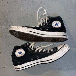 Converse Cream and Black High-Tops